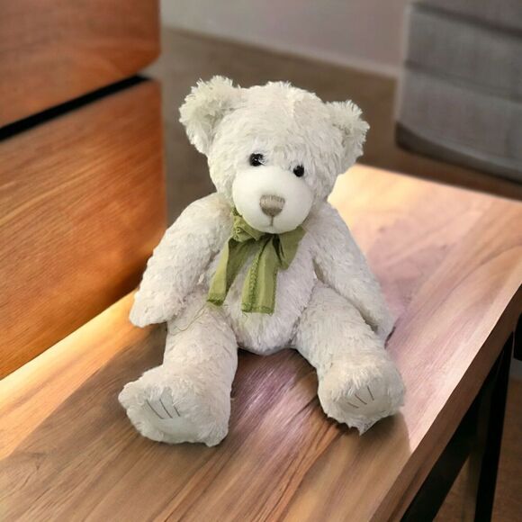 First & Main Scraggles The Bear 10” With Green Bow #1864 Stuffed Toy - Picture 1 of 4